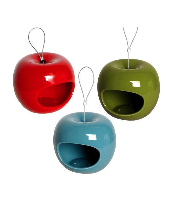 LUXUS-VOGELHAUS Futterstation Apfel 3er-Set, Rot/grün/blau, Ca. Ø14/H12 Cm 1 LUXUS-VOGELHAUS Futterstation Apfel 3er-Set, Rot/grün/blau, Ca. Ø14/H12 Cm