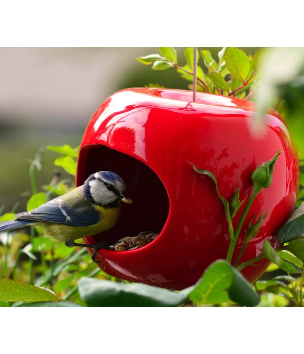 LUXUS-VOGELHAUS Futterstation Apfel 3er-Set, Rot/grün/blau, Ca. Ø14/H12 Cm 2 LUXUS-VOGELHAUS Futterstation Apfel 3er-Set, Rot/grün/blau, Ca. Ø14/H12 Cm – Bild 2