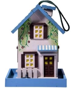 Dobar® Wildlife Vogelhaus Spring, Kiefer, Blau/weiß, Ca. B18/H23/T18 Cm -Gardena Store 6689582 WE DE 001 DobarWVWesternVogelhausSpring