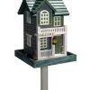 Dobar® Wildlife Vogelhaus Welcome Inkl. Ständer, Grün/weiß, Ca. B23/H100/T18 Cm