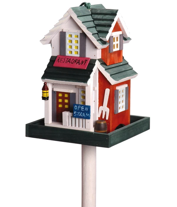 Dobar® Wildlife Vogelhaus Restaurant Inkl. Ständer, Rot/grün, Ca. B23/H100/T18 Cm 1 Dobar® Wildlife Vogelhaus Restaurant Inkl. Ständer, Rot/grün, Ca. B23/H100/T18 Cm