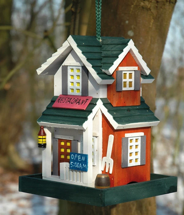 Dobar® Wildlife Vogelhaus Restaurant Inkl. Ständer, Rot/grün, Ca. B23/H100/T18 Cm 2 Dobar® Wildlife Vogelhaus Restaurant Inkl. Ständer, Rot/grün, Ca. B23/H100/T18 Cm – Bild 2