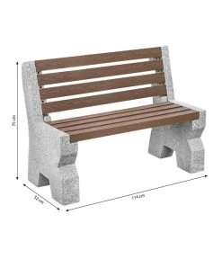 Dehner Granit-Gartenbank, 2-Sitzer, Ca. B114/H75/T52 Cm -Gardena Store 6692065 WE BG 001 GRANITBANKWPCRUECKENL