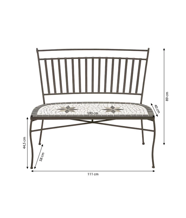 Dehner Mosaikbank Diana, 2-Sitzer 3 Dehner Mosaikbank Diana, 2-Sitzer – Bild 3