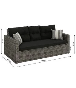 Dehner Flecht-Truhenbank Föhr, 3-Sitzer -Gardena Store 6704795 WE BG 001 TruhenbankFoehrNeu