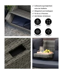 Dehner Flecht-Truhenbank Föhr, 3-Sitzer -Gardena Store 6704795 WE IG FS 001 DehnerFlechtruhenbankFoehr