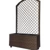 Dehner Polyrattan-Kasten Mit Spalier Und Rollen, Ca. B81/H144/T33 Cm, Braun