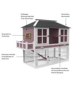 Dehner Nagerheim Happy Home Palazzo, Rotbraun, Ca. B145/H121/T72 Cm -Gardena Store 6838809 WE IG 003 MQNagerheimHappyHomePalazzoRotbraunMG