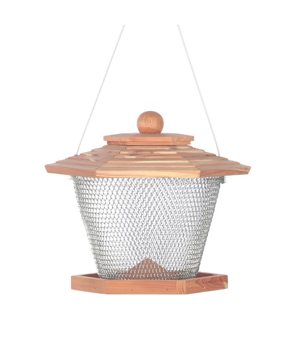 Dehner Natura Futterlaterne Apia, Braun/silber, Ca. B27/H22/T24 Cm 1 Dehner Natura Futterlaterne Apia, Braun/silber, Ca. B27/H22/T24 Cm