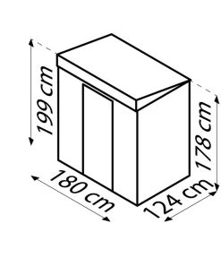 Globel Gerätehaus Planus -Gardena Store 6882286 WE DE 001 GlobelSkizzePlanus andereMasse