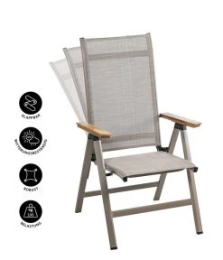 Dehner Klappsessel Cleveland, Hellbraun -Gardena Store 6894109 WE IG 001 KlappsesselClevelandHBNEU