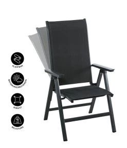 Dehner Klappsessel Cleveland, Dunkelgrau -Gardena Store 6894141 WE IG 001 KLAPPSESSELCLEVELANDGRA