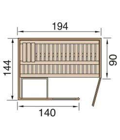 Weka Ecksauna Varberg Mit Glastür Und Fenster -Gardena Store 6914261 WE DE 001 WekaEcksaunaVarbergGrundriss