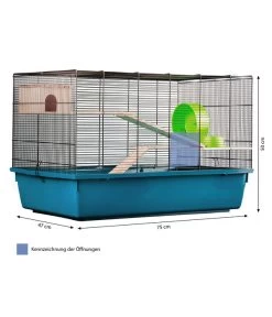 Dehner Lieblinge Nagerheim Paleromo, Ca. B75/H50/T47 Cm -Gardena Store 6917652 WE BG 001 NagerheimPalermo75blau