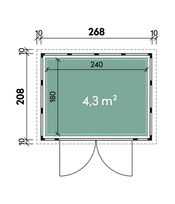 Wolff Finnhaus Metallgerätehaus Eleganto 2721, Ca. B288/H227/T228 Cm 3 Wolff Finnhaus Metallgerätehaus Eleganto 2721, Ca. B288/H227/T228 Cm – Bild 3