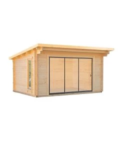 Wolff Finnhaus Gartenhaus Trondheim 44-G XL, Inkl. Schiebetür Rechts, Ca. B570/H259/T620 Cm
