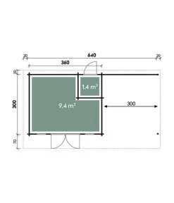 Wolff Finnhaus Gartenhaus Trondheim 70-A XL, Inkl. Lounge 300 Rechts, Ca. B680/H256/T390 Cm -Gardena Store 6931521 WE DE 001 FinnhausEleganto