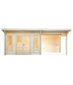 Wolff Finnhaus Gartenhaus Trondheim 70-A XL, Inkl. Lounge 300 Rechts, Ca. B680/H256/T390 Cm