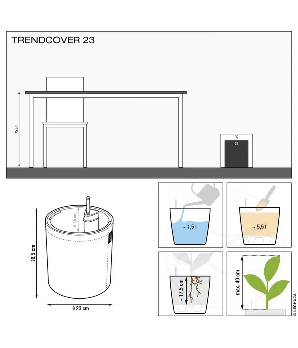 LECHUZA® TRENDCOVER Cork, All-in-One Set 4 LECHUZA® TRENDCOVER Cork, All-in-One Set – Bild 4