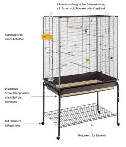 Ferplast Vogelheim Planeta, Schwarz, Ca. B97/H173/T58 Cm 15 Ferplast Vogelheim Planeta, Schwarz, Ca. B97/H173/T58 Cm -Gardena Store 6953103 WE IG 003 FerplastVKPlanetaSchwarz