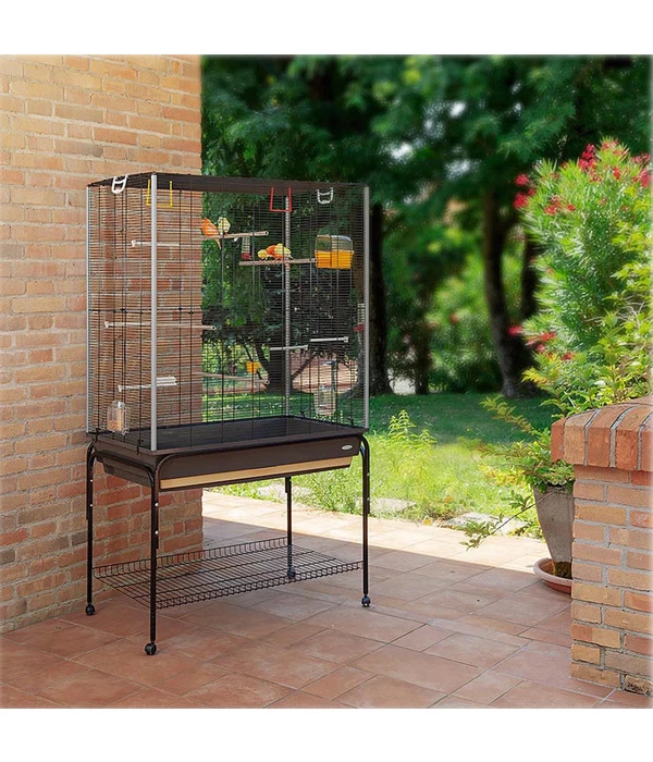 Ferplast Vogelheim Planeta, Schwarz, Ca. B97/H173/T58 Cm 2 Ferplast Vogelheim Planeta, Schwarz, Ca. B97/H173/T58 Cm – Bild 2