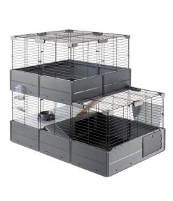 Ferplast Nagerheim Multipla Double, Schwarz, Ca. B107/H96/T72 Cm