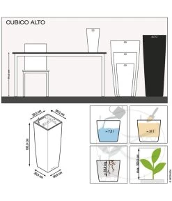 LECHUZA® CUBICO ALTO, All-in-One-Set, Ca. B40/H105/T40 Cm -Gardena Store 6962252 6962278 3083912 6962260 3083920 3083862 WE MO 03 CubicoAltoEspressoRotSchwWeiss