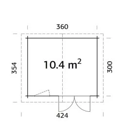 Palmako Gartenhaus Klara, Ca. B424/H245/T354 Cm -Gardena Store 6974042 WE BG 001 PalmakoGartenhausKlara