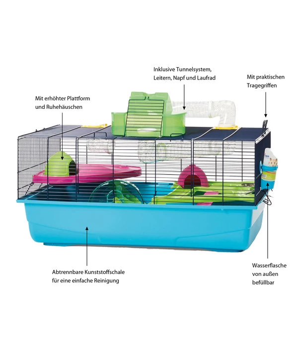 SAVIC Nagerheim Heaven Metro, Blau, Ca. B80/H50/T50 Cm 3 SAVIC Nagerheim Heaven Metro, Blau, Ca. B80/H50/T50 Cm – Bild 3