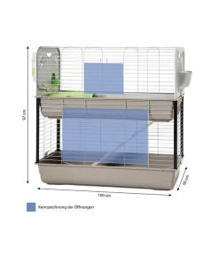 SAVIC Nagerheim Caesar 3 Double, Grau, Ca. B100/H97/T50 Cm 8 SAVIC Nagerheim Caesar 3 Double, Grau, Ca. B100/H97/T50 Cm -Gardena Store 6980718 WE BG 001 SavicNKCaesar3Double