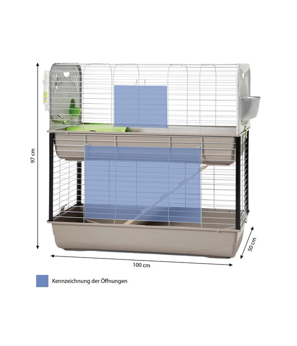 SAVIC Nagerheim Caesar 3 Double, Grau, Ca. B100/H97/T50 Cm 4 SAVIC Nagerheim Caesar 3 Double, Grau, Ca. B100/H97/T50 Cm – Bild 4