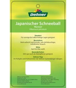 Japanischer Etagen-Schneeball 'Mariesii' -Gardena Store 7537194 JapanischerSchneeballMariesii Etikett 2